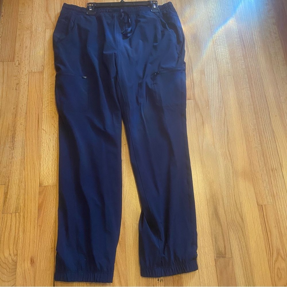 Eddie Bauer Women's Size 16 Fleece Lined Elastic Drawstring Pants Blue Pockets